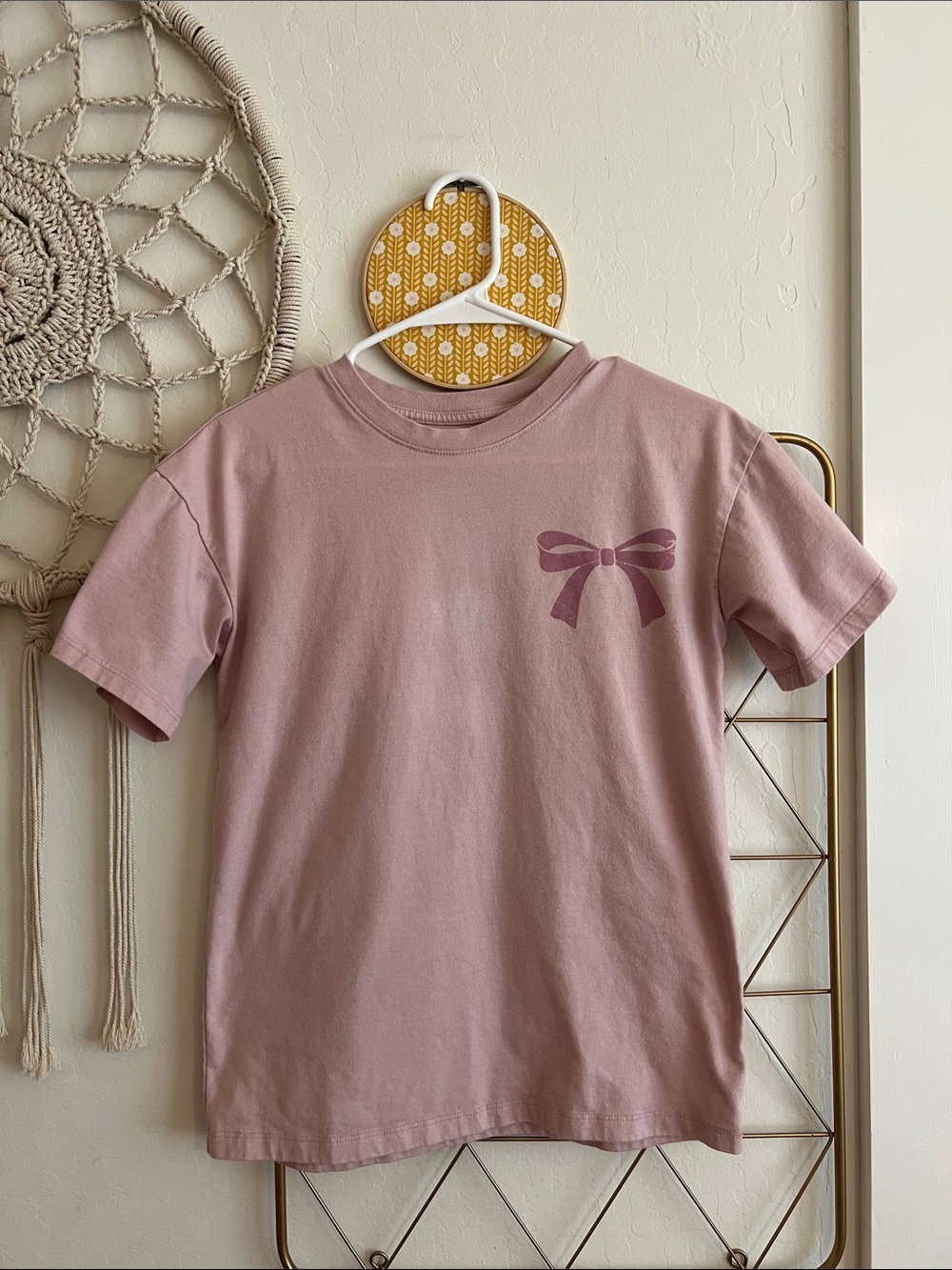 XL (14) | Cat & Jack Girls Kids Pink Bow Graphic Tee